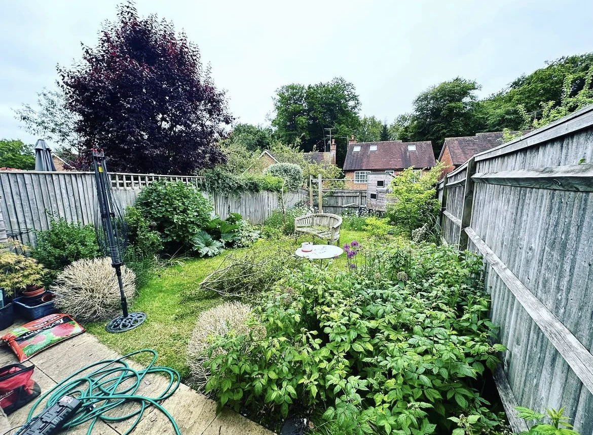 Garden in Harpenden before redesign and landscaping showing the original layout and condition